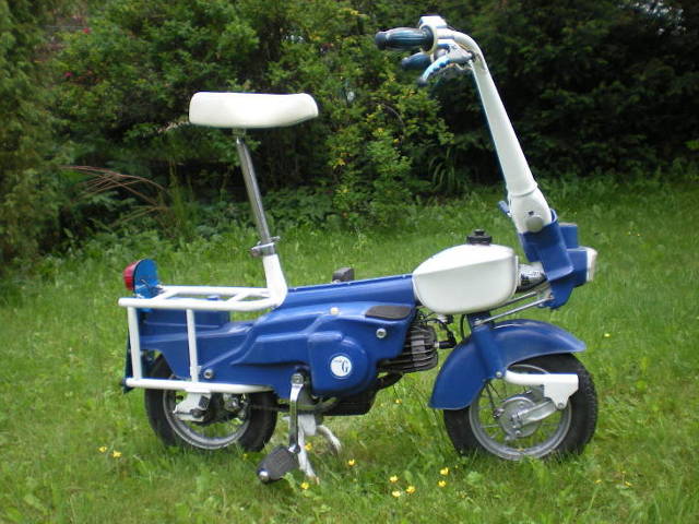 Carnielli Motograziella I° Serie 50 cc Moped Mofa Kleinkraftrad blau 1:18 Atlas